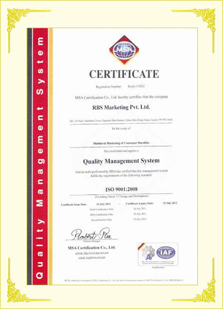 ISO Certificate